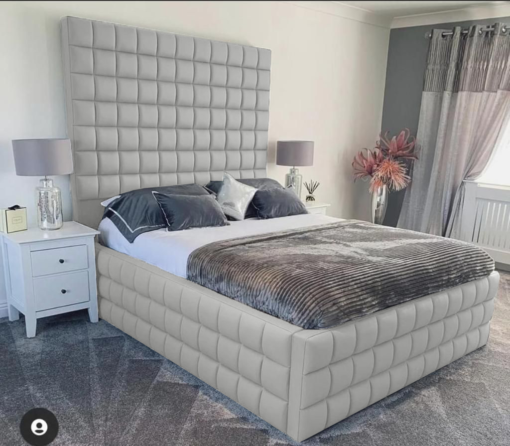 High Panel Bed with 80″ High Headboard