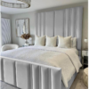 High Panel Bed with 80″ High Headboard