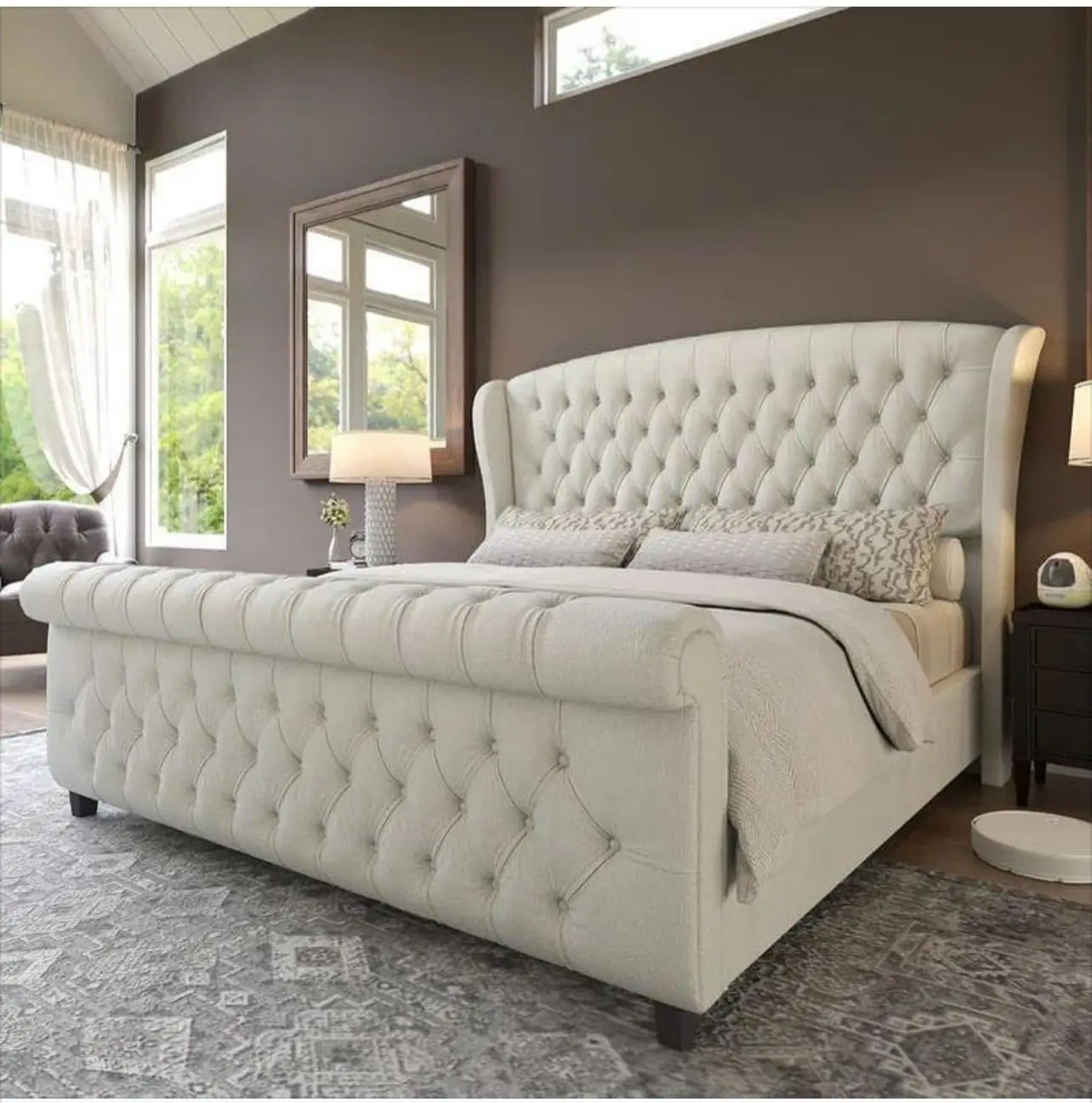 Luxury Tulip Wing Sleigh Bed hdbeds