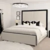 Full view of the Luxury High Headboard Solara Prestige Bed in modern sunrise style