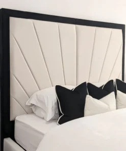 Close-up of the 80-inch-high split headboard of the High Headboard Solara Prestige Bed.