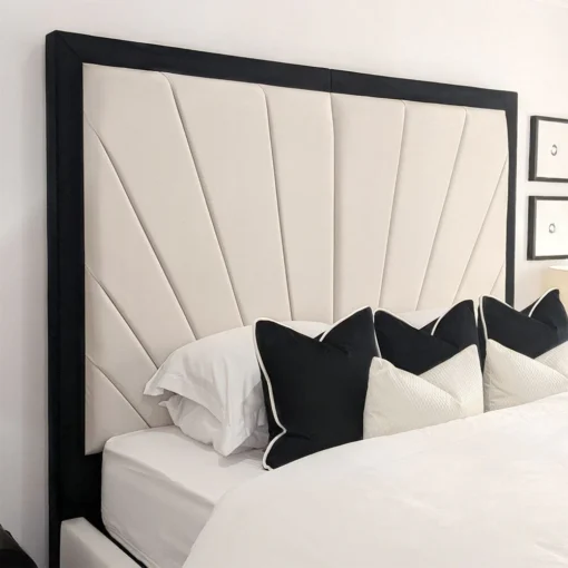 Close-up of the 80-inch-high split headboard of the High Headboard Solara Prestige Bed.