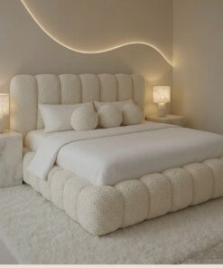 Luxury Cloud Bed in Teddy Boucle Fabric