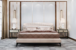 Double Bed High Headboard