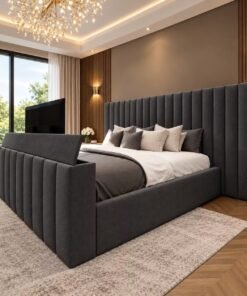 Luxury Upholstered TV Bed with Panelled Headboard