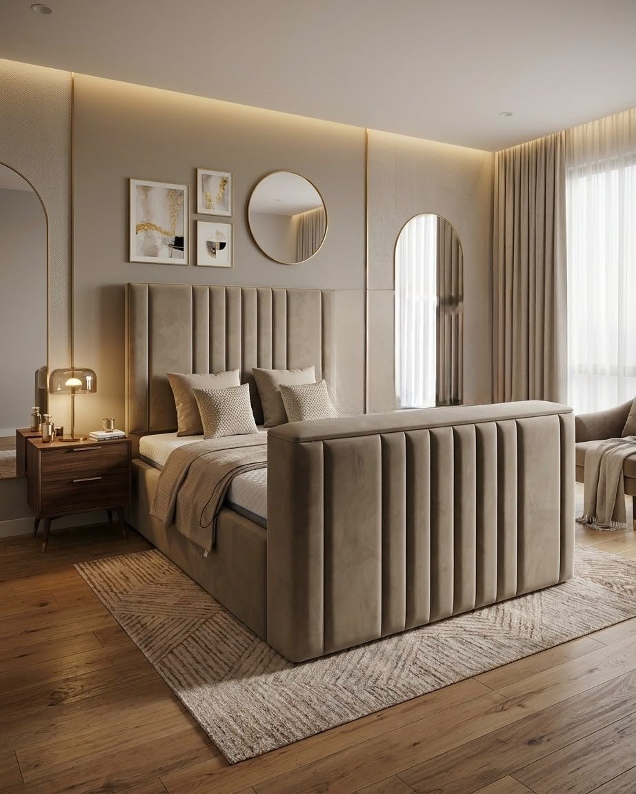 Mayfair Electric TV Bed with Graduated Channel Headboard - Image 3